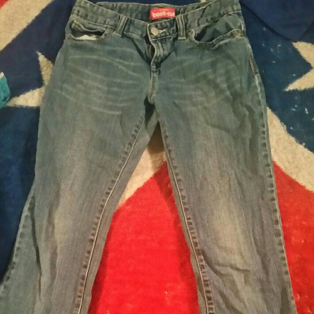 Blue boot cut jeans